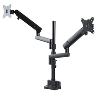 StarTech.com Desk Mount Dual Monitor Arm - Full Motion Monitor Mount for 2x VESA Displays up to 32" (17lb/8kg) - Vertical Stackable Arms - Height Adjustable/Articulating - Clamp...