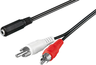 Goobay 50442 kabel audio 1,4 m 3.5mm 2 x RCA Czarny, Czerwony, Biały