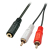 Lindy 35677 audio kábel 0,25 M 2 x RCA 3.5mm Fekete, Vörös, Fehér