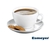 Milchkaffee-Tasse BISTRO, Inhalt: 0,4 ltr., mit Untertasse, aus Porzellan, UNI