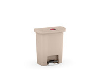 Abfalleimer Slim Jim® Step-On-Tretabfallbehälter, 30 l, Kunststoff, Pedal vorne, beige