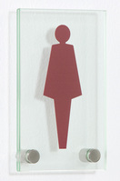 MOEDEL Türschild Glas (ESG) GALERIE, 160 x 100 mm, inkl. 2 Abstandhalter aus Edelstahl