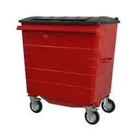 Taylor Continental Wheeled Bin - 820 Litre Capacity - Red Powder Coated Finish - Brown