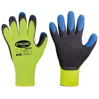 FORSTER Handschuhe STRONGHAND® Schrumpf-Latex Finger NeonGelb/Schwarz/Blau Gr.9