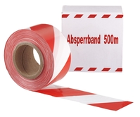 Baustellen-Absperrband, Rot/Weiss, 81101 100 m 75 mm breit