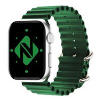 NALIA Ocean Cinturino Smart Watch compatible con Apple Watch Bracciale Ultra/SE Series 8/7/6/5/4/3/2/1, 42mm 44mm 45mm 49mm, per iWatch Orologio Fitness Donna Uomo, Silicone Verde