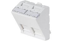 Plastron 45x45 incliné 30° pour 2 ports RJ45 keystone