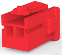 Steckergehäuse, 2-polig, RM 2.5 mm, gerade, rot, 917686-2