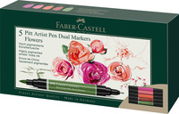 Pitt Artist Pen Dualmarker.5er Etui Flowers