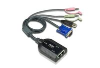 Dual USB - VGA to CAT5e/6 KVM Adapter Cable with Audio & Virtual Media Support (for KM0932 only) KVM-kabels