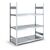 Wide span boltless shelving unit with steel shelves
