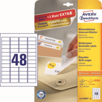 Etiketten Inkjet/Laser/Kopier 45,7x21,2mm weiß VE=1440 Stück