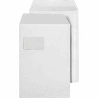Versandtaschen C4 mit Fenster 100g/qm haftklebend weiß VE=250 Stück laserbedruckbar