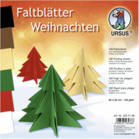 Faltblätter Weihnachten 130g/qm 20x20cm VE=100 Blatt 6 Farben