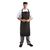 Whites Chefs Clothing Unisex Bib Apron in Black Polycotton with Waist Straps