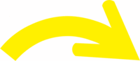 Drehrichtungspfeile - Gelb, 17.5 x 40 mm, Folie, Selbstklebend, +80 °C °c