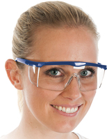 Hygostar Allzweck-Schutzbrille blau, Bügel längenverstellbar, kratzfest