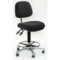 High, fully ergonomic industrial upholstered chair