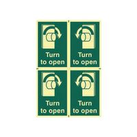 Turn to open sign - pack of 4