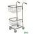 Adjustable mini mail distribution trolley with 2 baskets, zinc