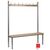 Club solo changing room bench, red 2500mm wide x 400mm deep with 12 hooks
