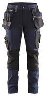 Damen Handwerker Bundhose 7115 mit Stretch dunkel marineblau/schwarz