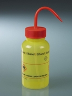 Wasflessen met GHS opdruk LDPE opdruk tekst ethanol