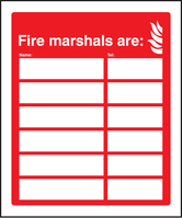 SPARTEX 21064H FIRE MARSHALS ARE (6 NAMES AND NUMBERS) (300X250MM) SE