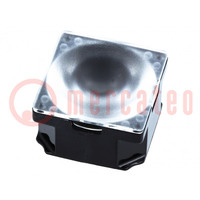 Lentille LED; carré; transparent; 13÷19°; Couleur: noir; H: 13,1mm