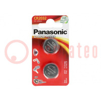 Battery: lithium; 3V; CR2032,coin; non-rechargeable; Ø20x3.2mm