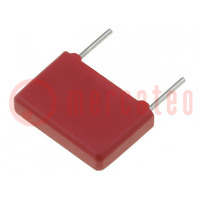 Capacitor: polyester; 100nF; 63VAC; 100VDC; 7.5mm; ±20%; 2.5x7x10mm