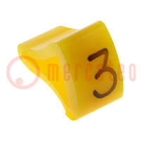 Markers; Marking: 3; 6÷10.5mm; H: 16mm; A: 10mm; -30÷100°C; leaded
