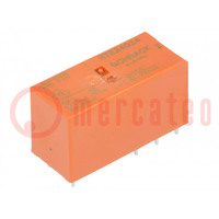 Relè: elettromagnetico; DPDT; Ubobina: 24VDC; 8A; 8A/250VAC; PCB