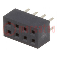 Connector: pin; contact; vrouwelijk; PIN: 8; recht; 2mm; THT; 2x4