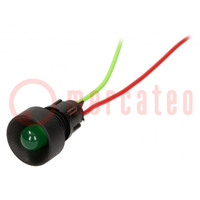 Indicator: LED; recessed; green; 12÷24VDC; 12÷24VAC; Ø13mm; IP20