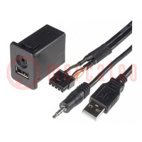 Adapter USB/AUX; Opel; Jack 3,5mm 4pin gniazdo,USB A gniazdo