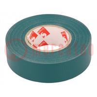Tape: electrical insulating; W: 19mm; L: 25m; Thk: 0.13mm; green