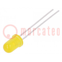 LED; 5mm; amarillo; 1÷3mcd; 30°; Frente: convexo; 1,85÷2,5V