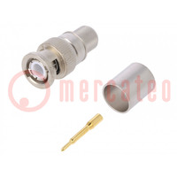 Connector: BNC; plug; male; straight; 50Ω; RG213; crimped; for cable