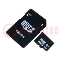 Carte de mémoire microSD 8GB avec adaptateur SD