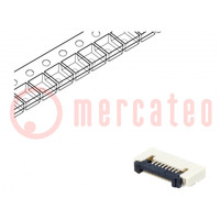 Connector: FFC/FPC; horizontaal; PIN: 8; ZIF; SMT; 500mA; vertind