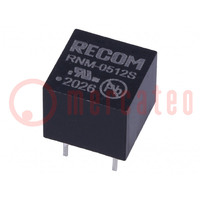 Converter: DC/DC; 1W; Uin: 4.5÷5.5V; Uout: 12VDC; Iout: 83mA; DIP6