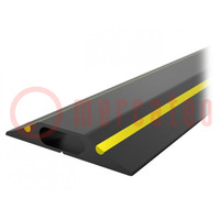 Cable protector; Width: 83mm; L: 3m; PVC; H: 14mm; yellow-black