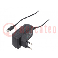 Power supply: switching; mains,plug-in; 5VDC; 2A; 10W; Plug: EU