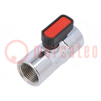 Mechanical ball valve; max.20bar; nickel plated brass; -20÷80°C