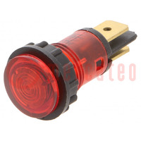 Indicator: with neon lamp; prominent; red; 400VAC; Ø12mm; PSU