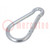 Carabiner; steel; for rope; L: 180mm; zinc; 14mm