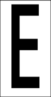 Buchstaben - E, Weiß, 57 x 22 mm, Baumwoll-Vinylgewebe, Selbstklebend, B-500