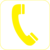 Piktogramm - Telefon, Gelb, 10 x 10 cm, PVC-Folie, Selbstklebend, Weiß, Symbol