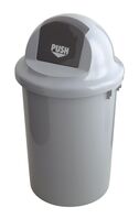 Abfallbehällter aus Kunststoff mit Klappdeckel, 60 Liter, VB 200060, Grau